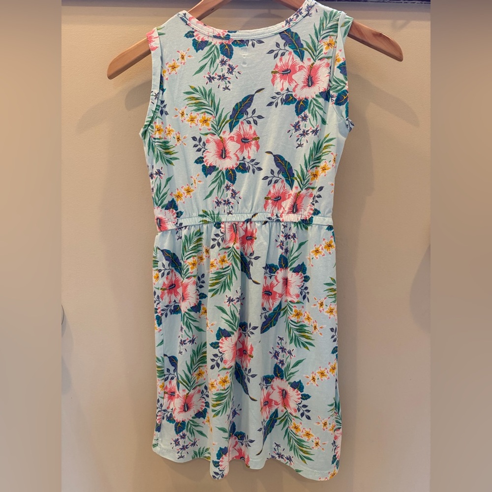 GAP girls size XL Light Blue Tropical Floral Sleeveless Dress
